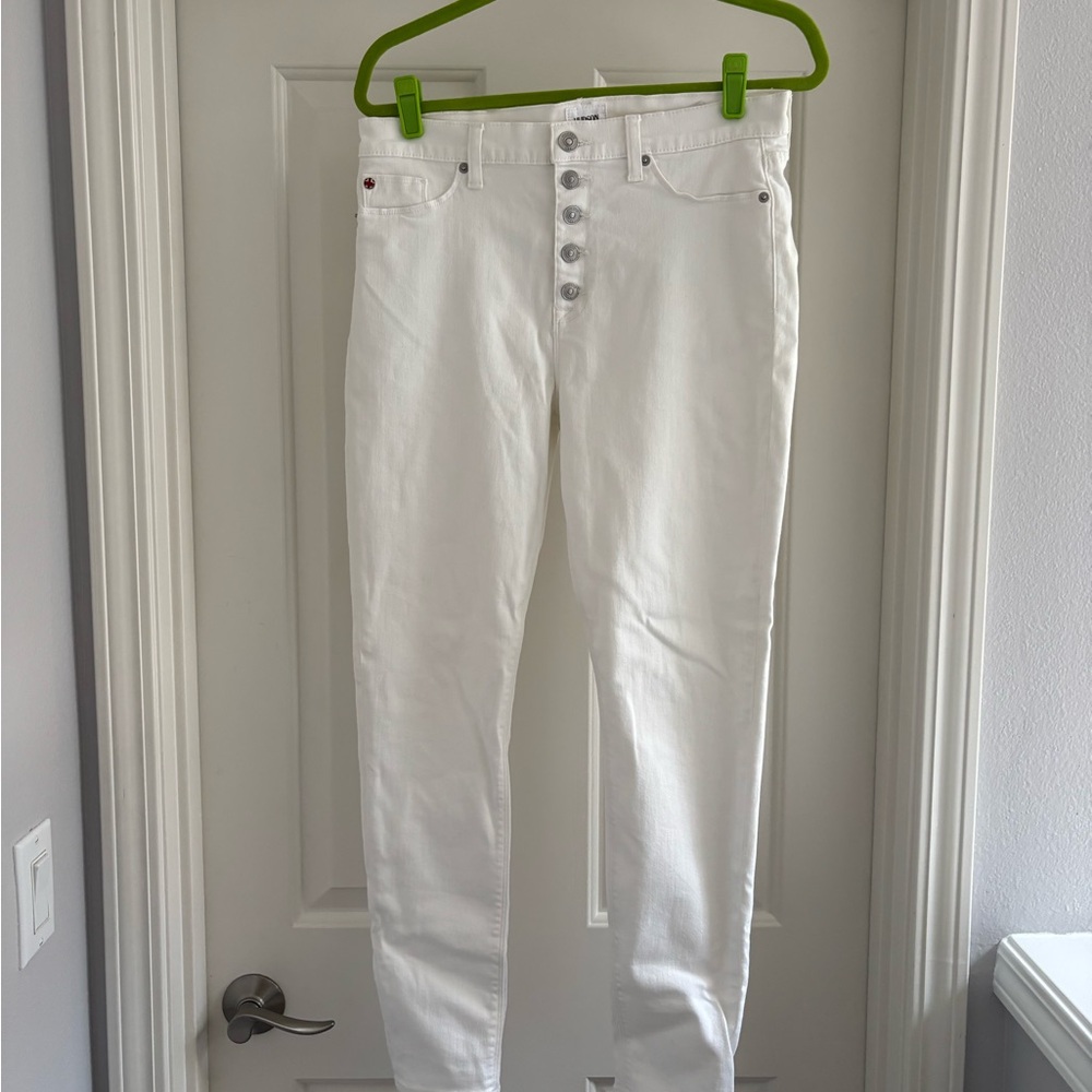 Hudson Jeans White Button-Fly Denim
